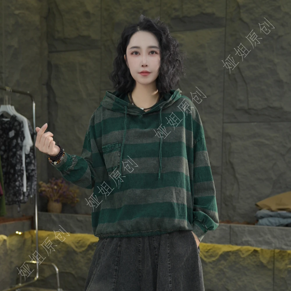 G37  秋季新款短袖连帽卫衣慵懒风女装宽松休闲长袖大版秋款帽衫