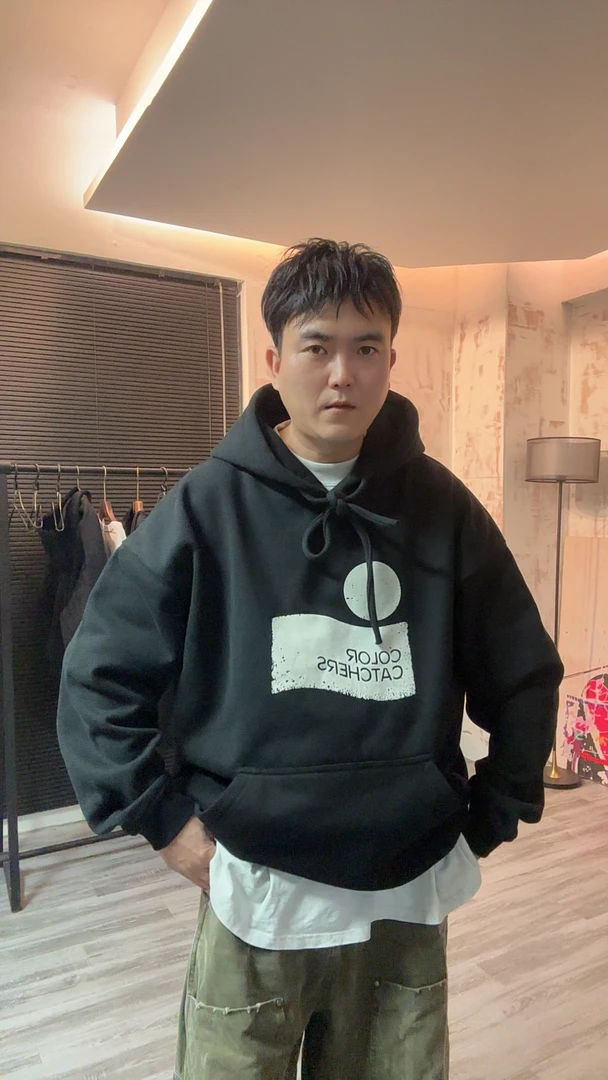 美式秋冬加绒加厚休闲宽松套头连帽植绒男女卫衣情侣潮流ins