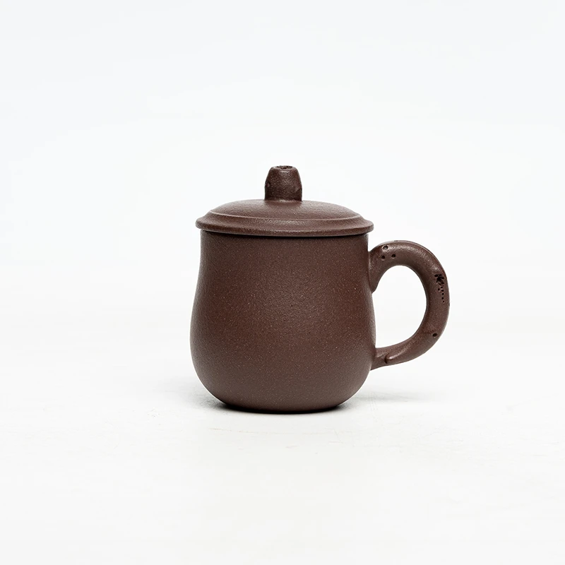 陶公粟原矿底槽青树桩杯160cc手制盖杯小容量茶具带盖家用