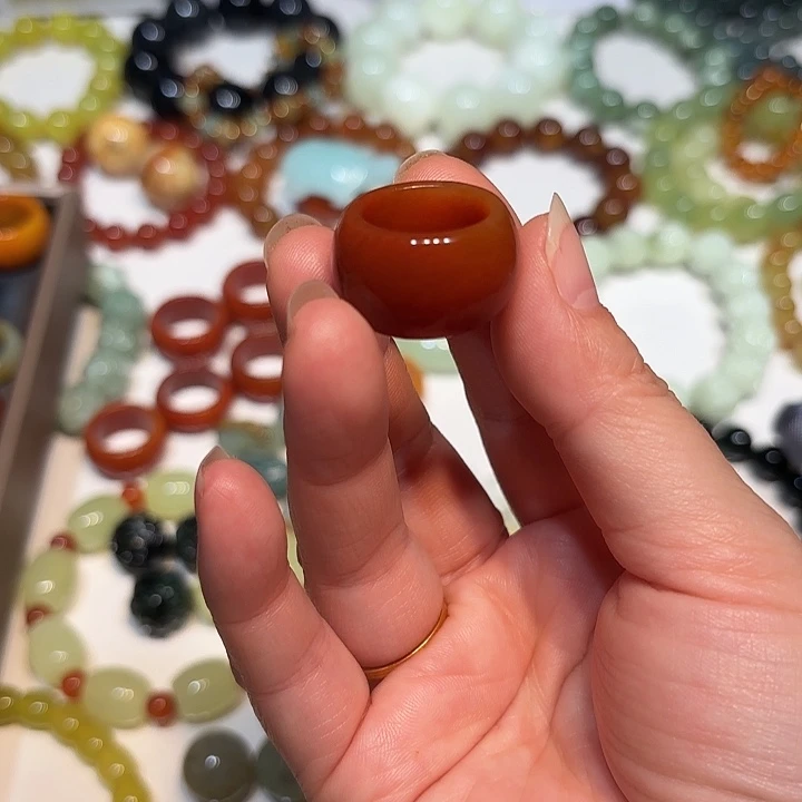 常***乐蛇纹石玉未镶嵌戒指