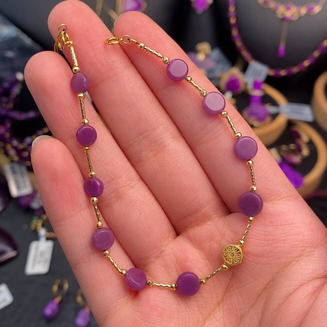 苏纪石（舒俱来）手链18K金镶嵌