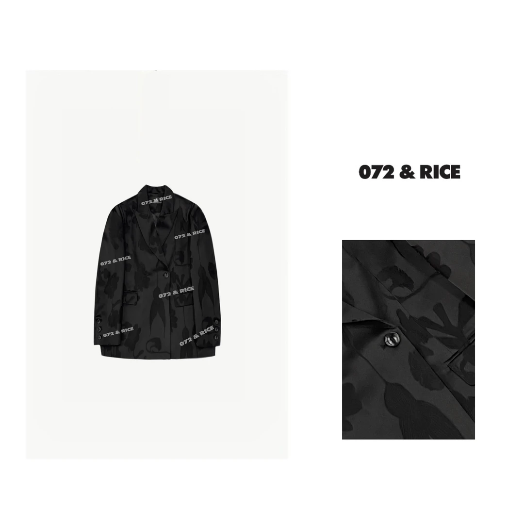 072 & RICE【女明星】春季休闲翻领提花西装外套 24SU03