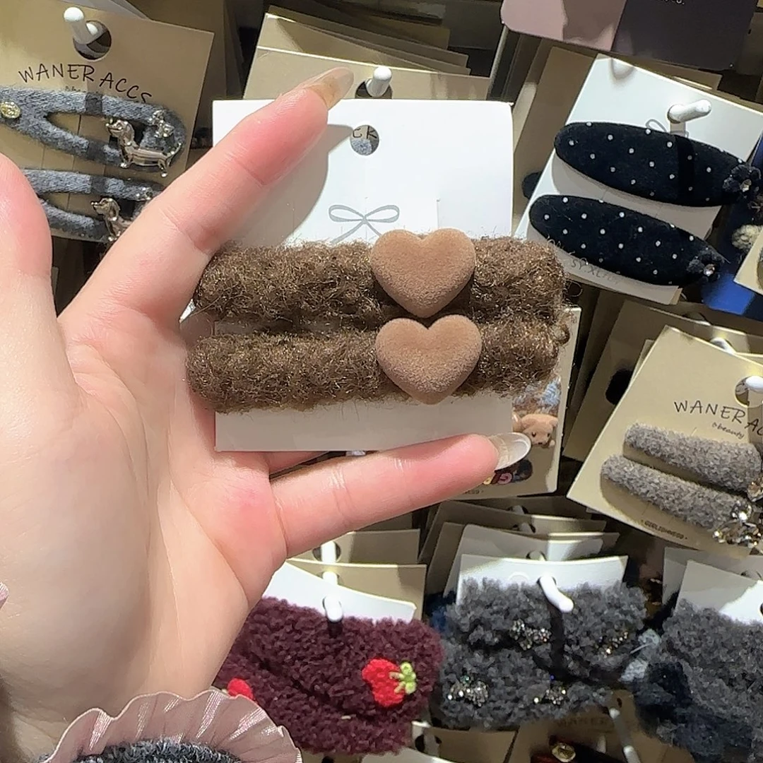 皮质非金属毛毛爱心压夹