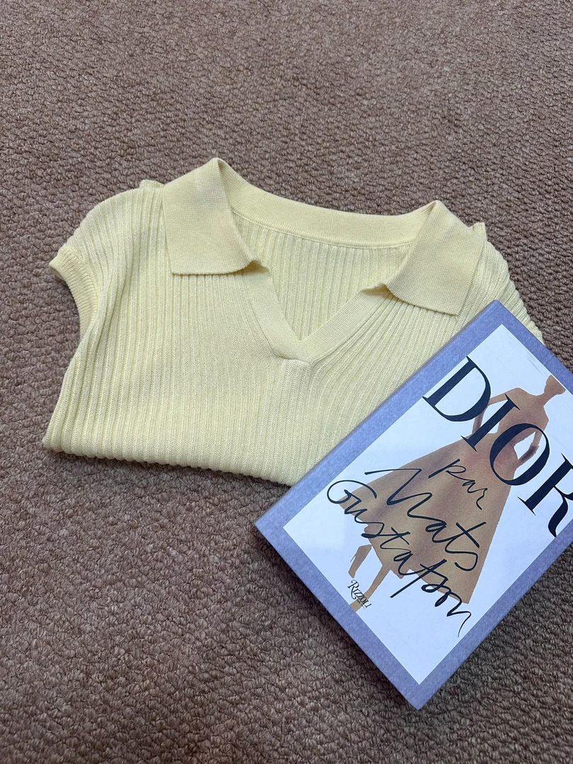 Miss Huo 针织无袖T恤 A 黄色 0161