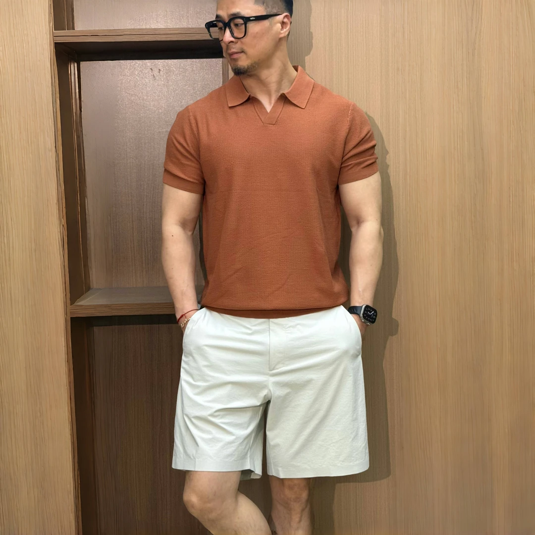 杰家莱赛尔桑蚕丝海鸥领商务休闲POLO