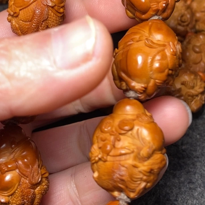 橄榄核手串/手链纯手工骑兽童子弥勒