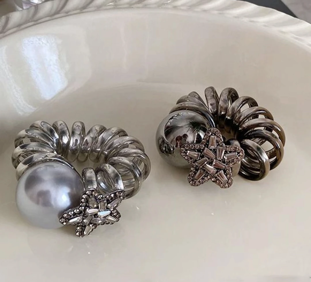 韩国星星水钻线发圈头饰女高马尾神器头绳气质皮筋发饰高弹力发绳