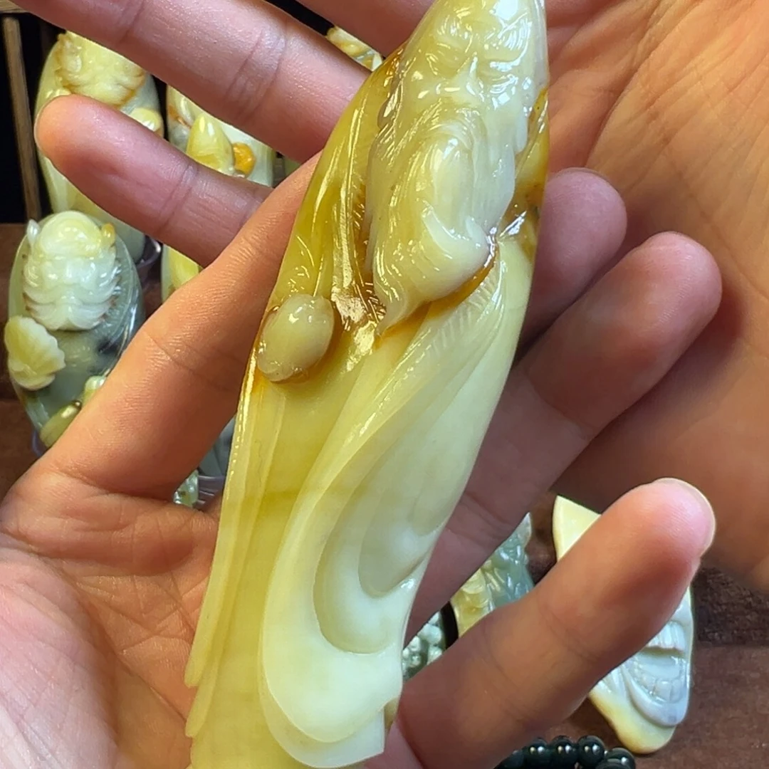未镶嵌岫玉手把件天然岫玉