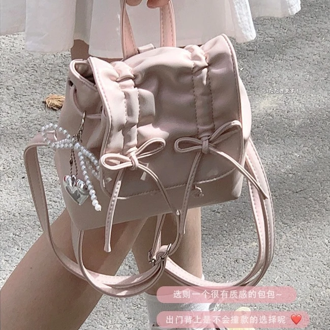 芭蕾风小众双肩包包女2025新款时尚手提包高级感百搭休闲小背包