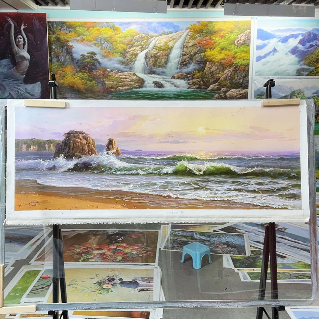 油画朝鲜艺术家110/40