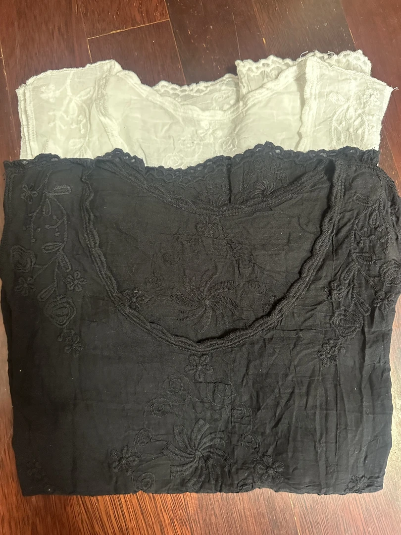 【元素】棉麻吊带蕾丝花纹时尚女士打底薄款小背心