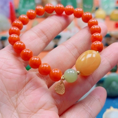 南红玛瑙手链未镶嵌