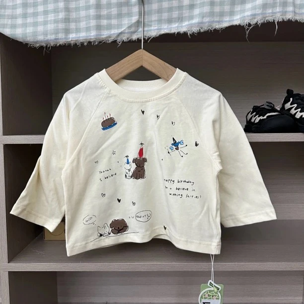 837-儿童小狗双纱棉打底衫