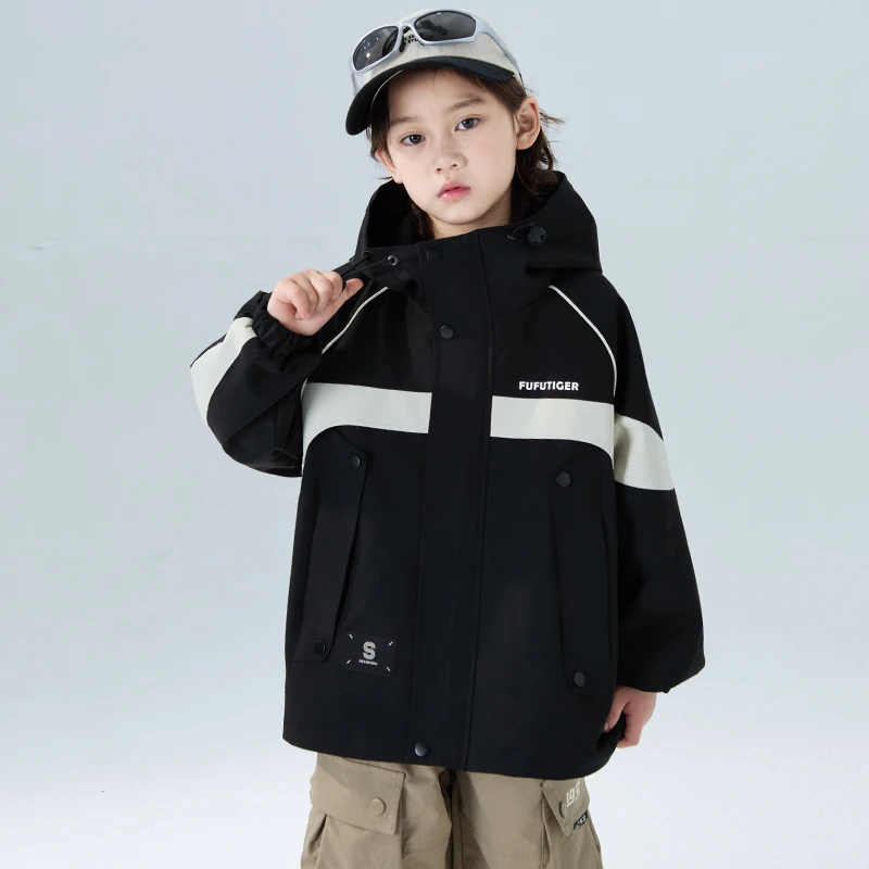 男童春装新款冲锋衣外套2025帅气儿童春秋韩版男孩夹克童装 A5062