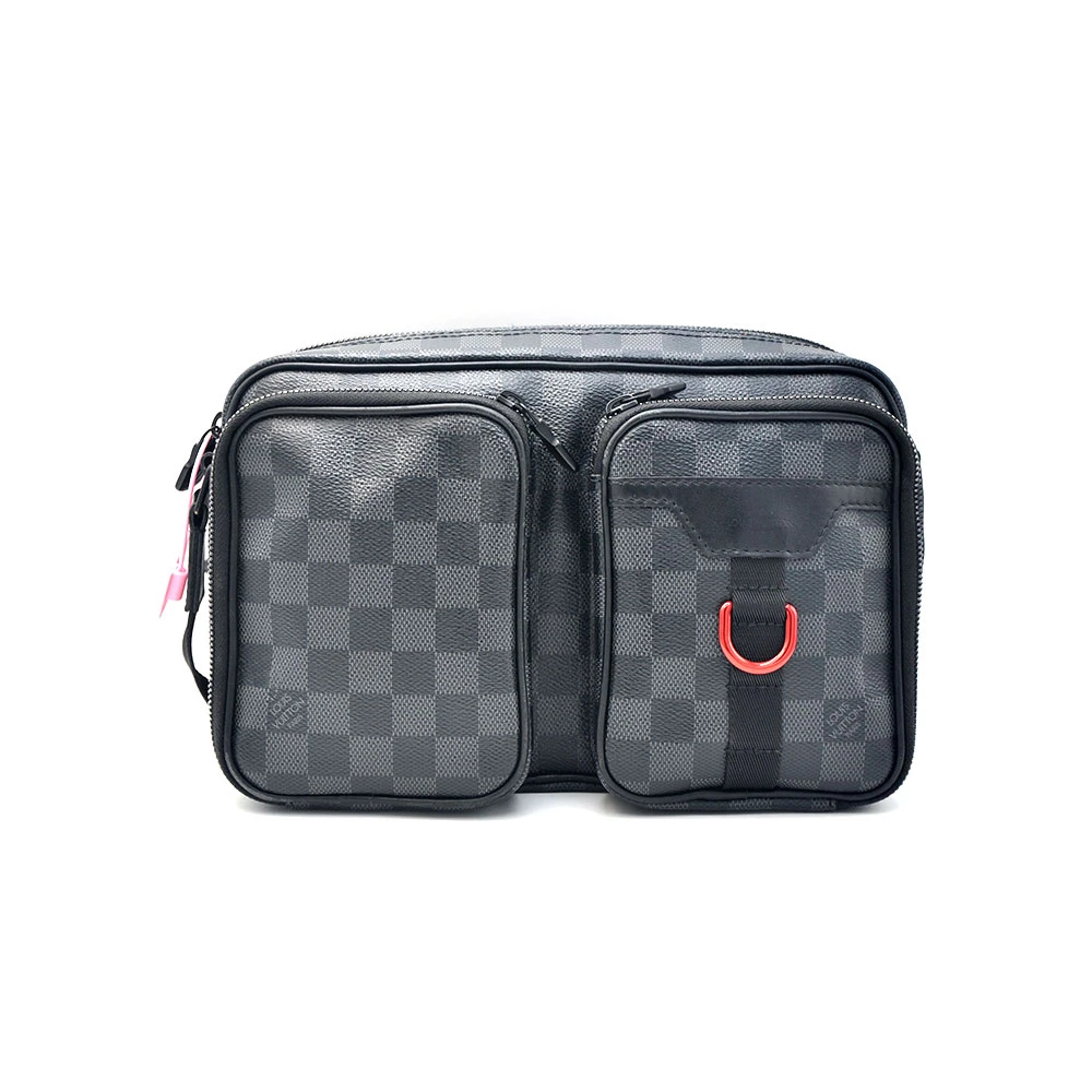 95新 LouisVuitton/路易威登 98新黑棋盘格单肩包26*18/96239