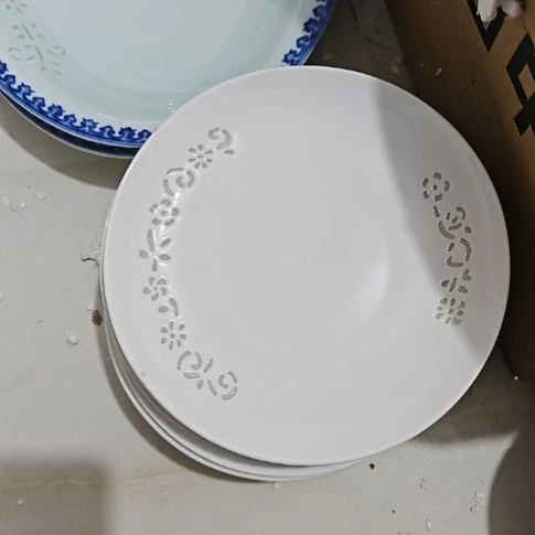 瓷玲珑白色6寸骨碟10个微瑕疵3号