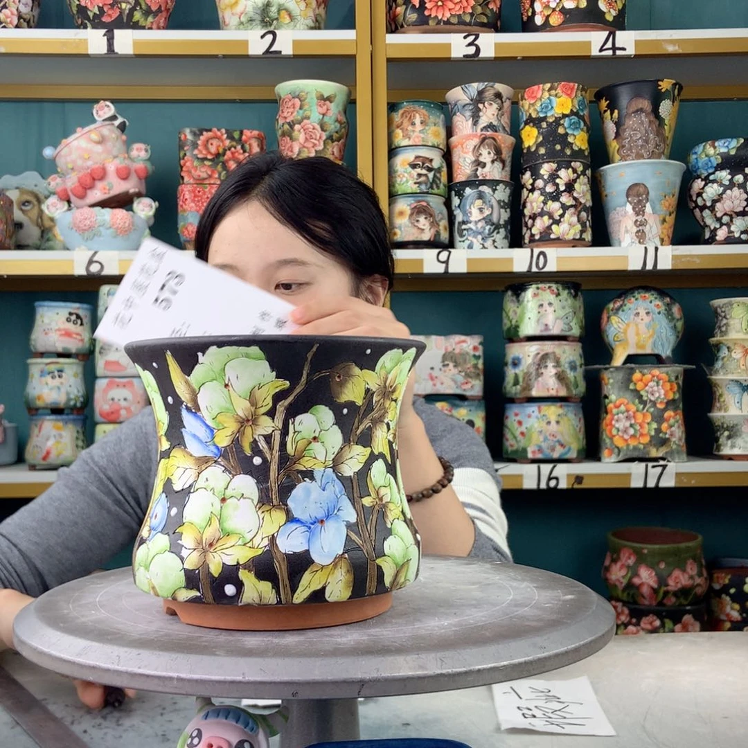 陶景德镇手工花盆573