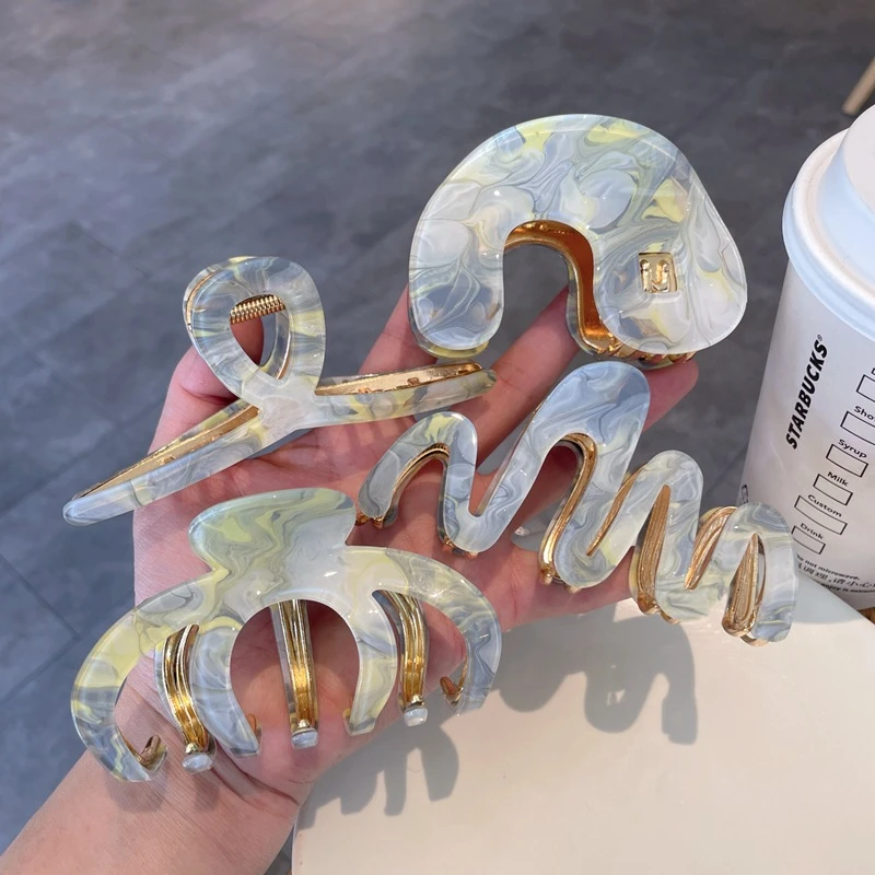 新款高端醋酸抓夹发夹大号发抓头饰大发量u型高级感鲨鱼夹女