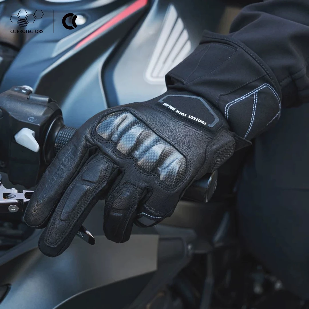 CC三角龙四季骑行手套长款摩托车冬保暖防摔防水机车手套