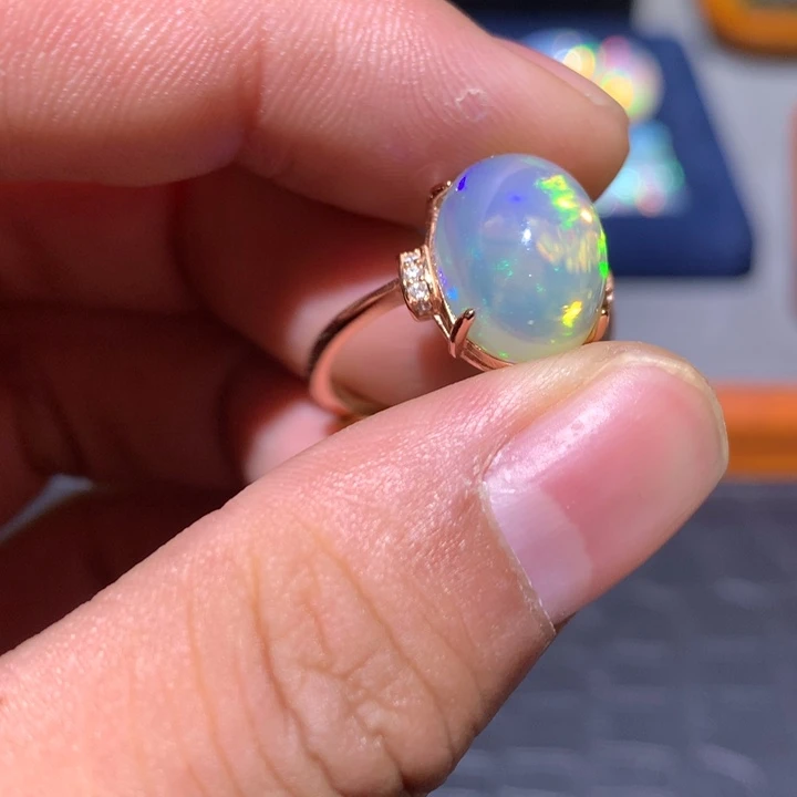 欧泊银S925镶嵌欧泊戒指