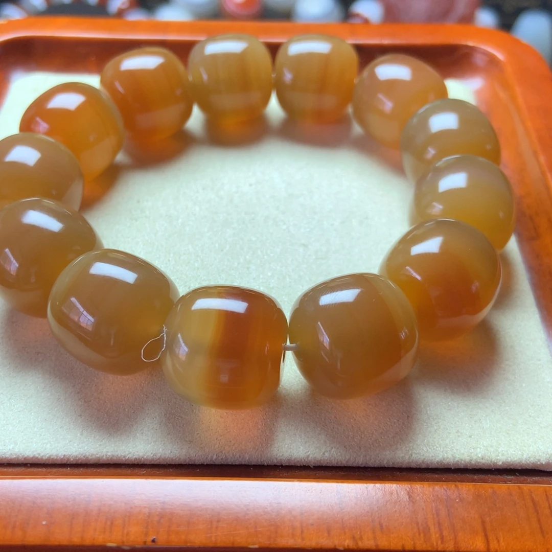 未镶嵌手串玛瑙/玉髓精品 大北红玫瑰老型珠