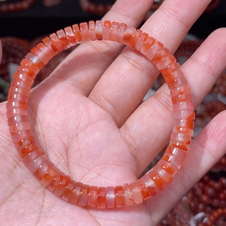 南红玛瑙未镶嵌药片飘花单圈7+