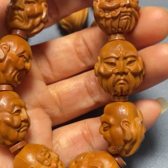 鹏***艳橄榄核手串/手链十八罗汉1.8