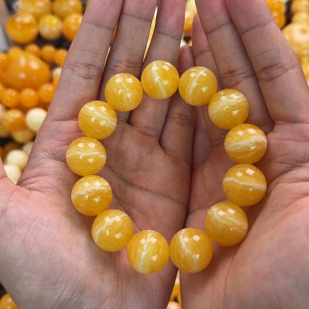 琥珀未镶嵌珠宝奇石18mm同料