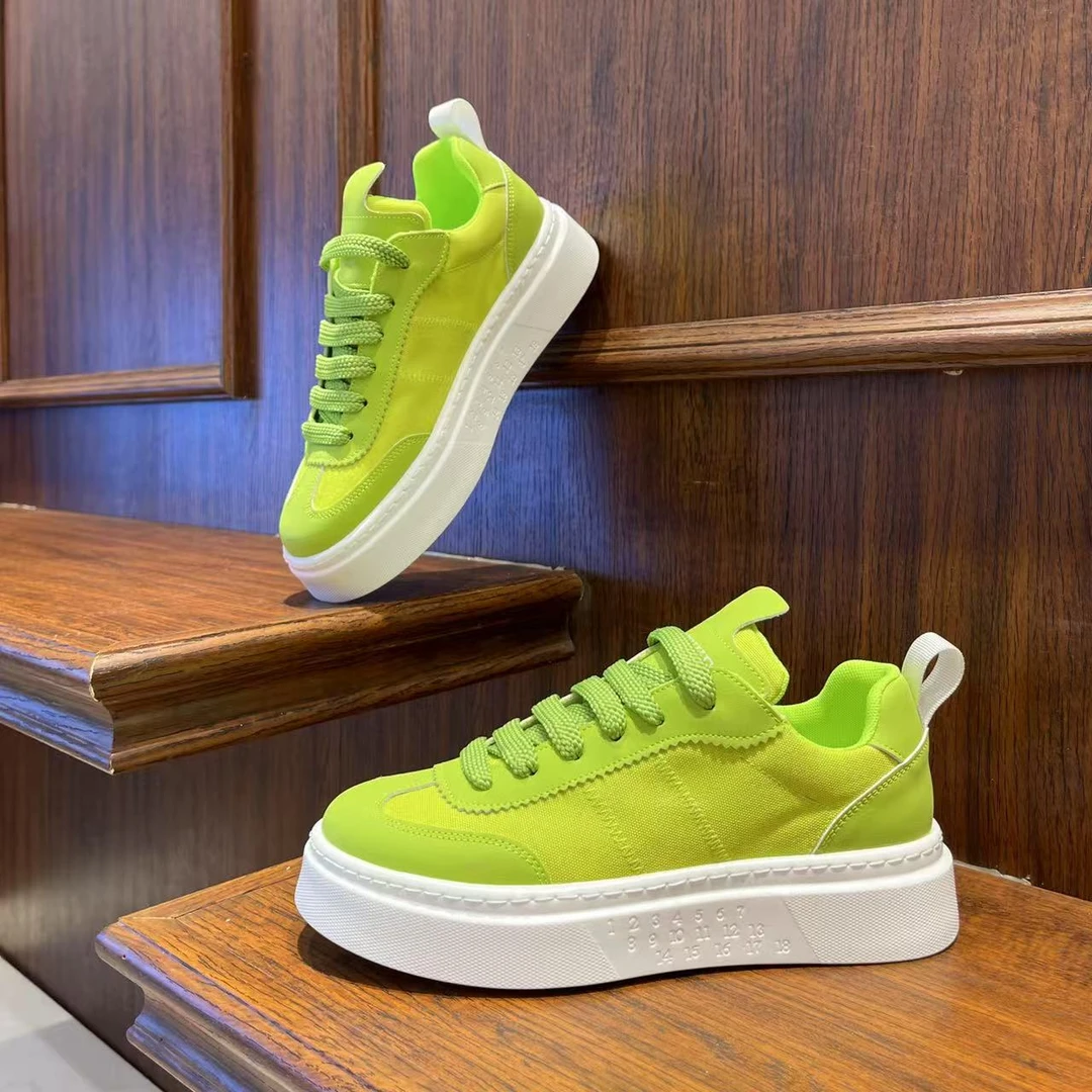 男鞋2025春季时尚帆布百搭休闲板鞋厚底舒适轻便系带韩版男生潮鞋