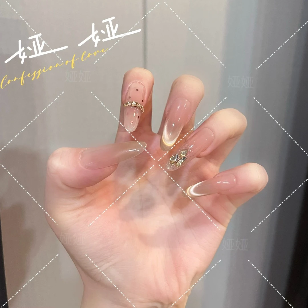 【清莹】高品爆款纯手工穿戴甲绵密猫眼高级美甲贴