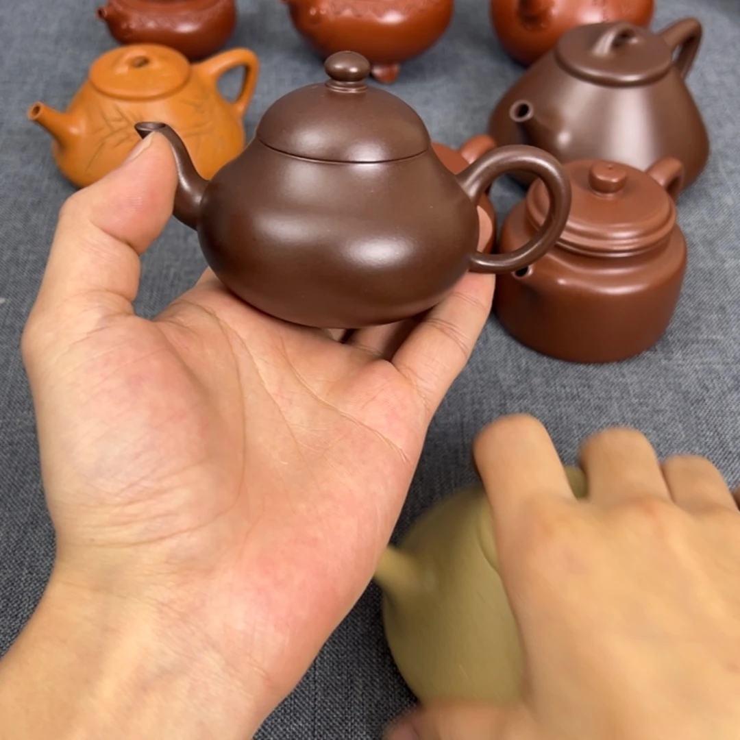 木***菜紫砂茶壶梨130ml老紫泥