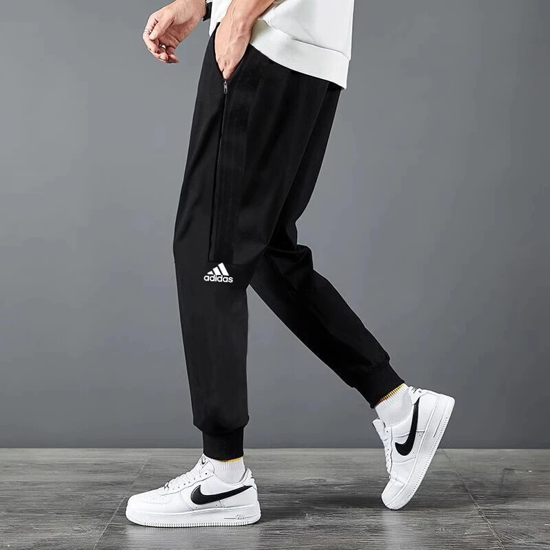 adidas阿迪达斯裤子男装新款针织透气九分裤运动休闲束脚裤IA8181