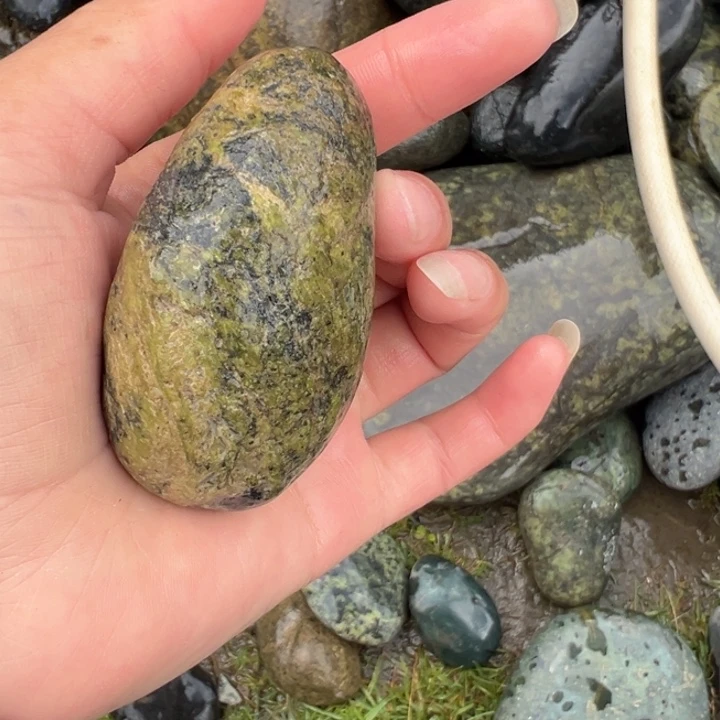 8***行蛇纹石玉未镶嵌西藏藏玉药王石