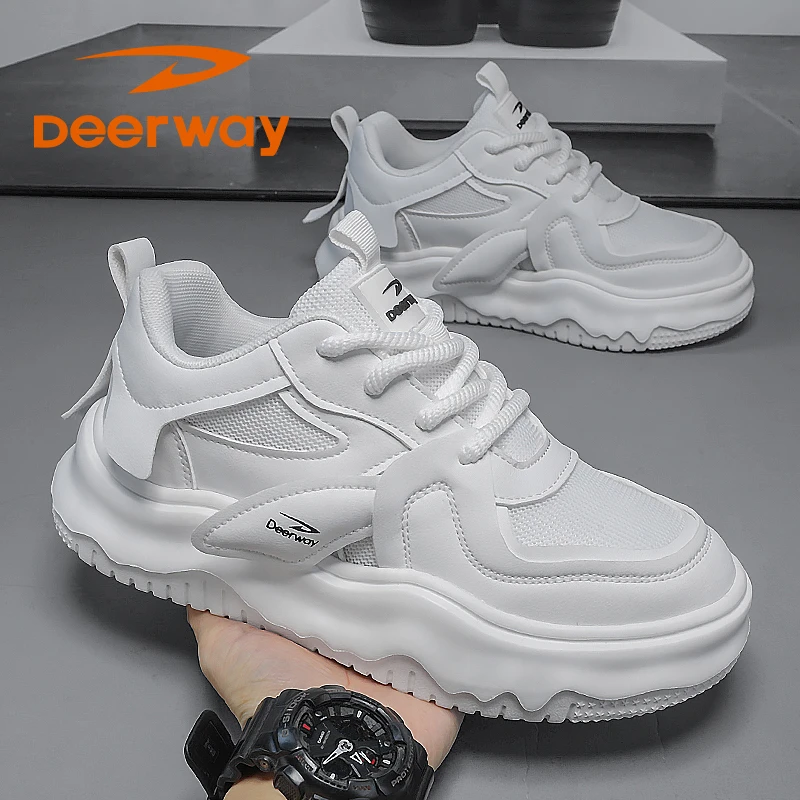 德尔惠春季新款老爹鞋户外跑步防滑耐磨休闲百搭厚底时尚运动男鞋