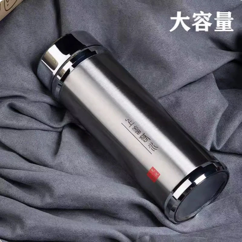 高档银杯子999水杯男女保健保温足银纯银内胆茶杯礼品保健保温杯