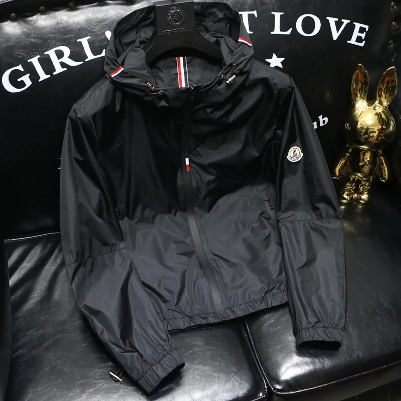 范希巴迪轻奢男士春秋季薄款百搭休闲防风简约时尚连帽开衫夹克