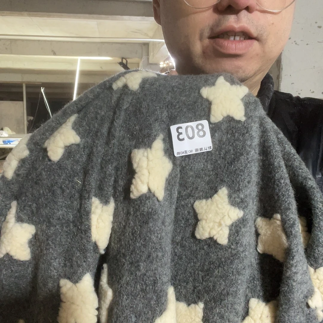 化纤宽1.45米含羊毛提花针织毛呢1米价803