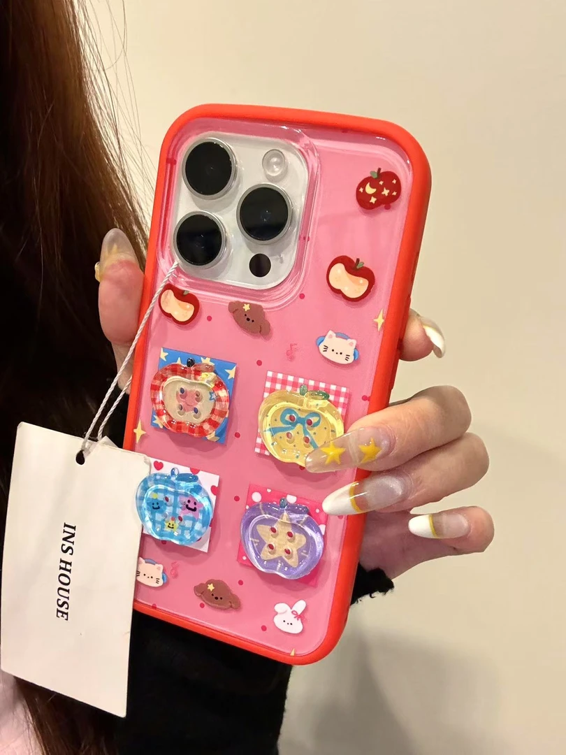 立体星星蝴蝶结格纹苹果适用iphone16promax苹果15手机壳14新款13