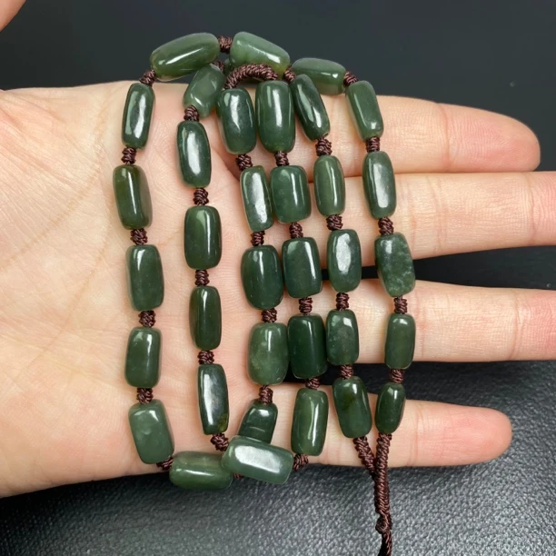 和田玉手工编织随形珠链吊坠项链颈饰吊坠挂绳多样性发货（微色差）