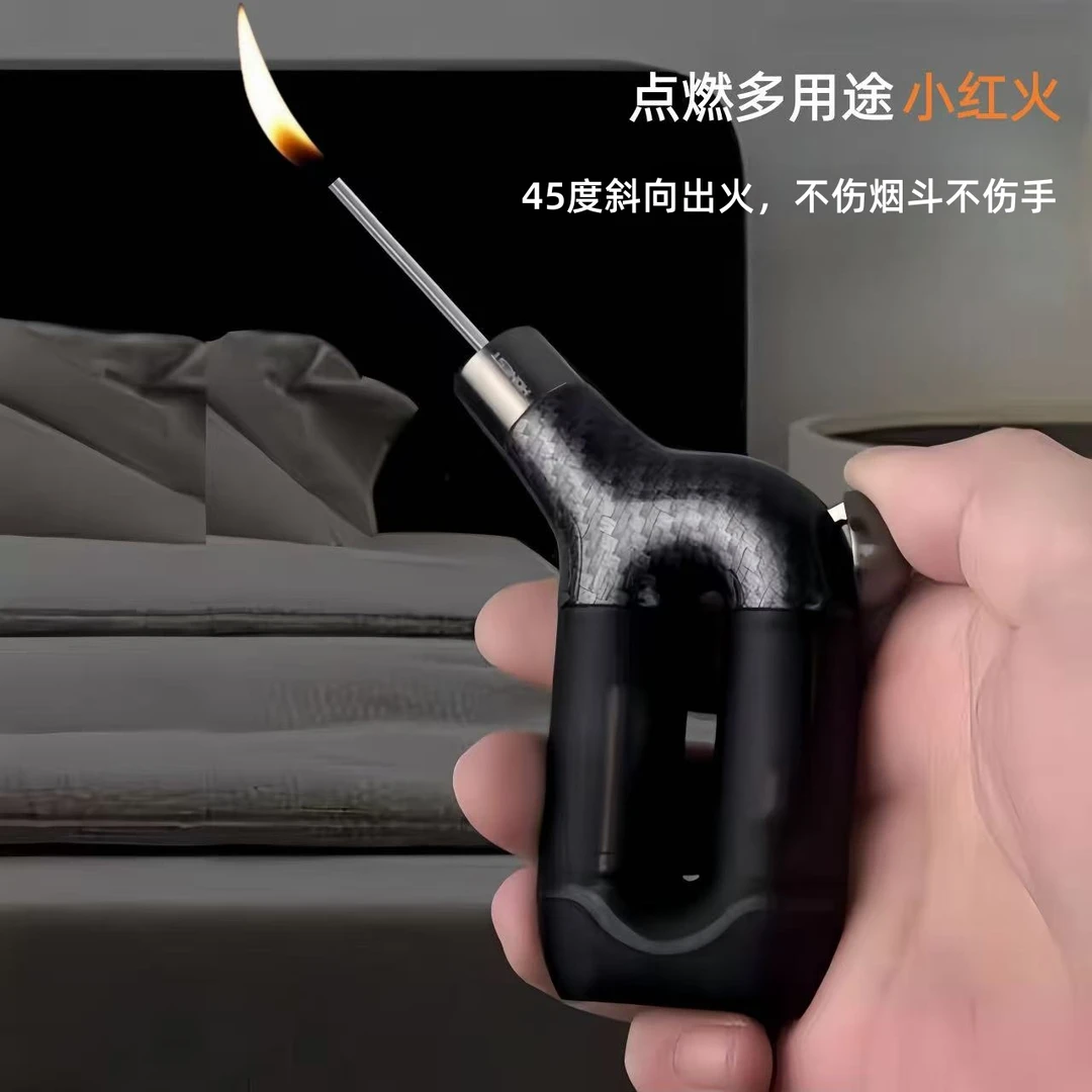 多用途斜火烟斗打火机加长出火嘴点斗不伤斗定制低温红火高端斗具