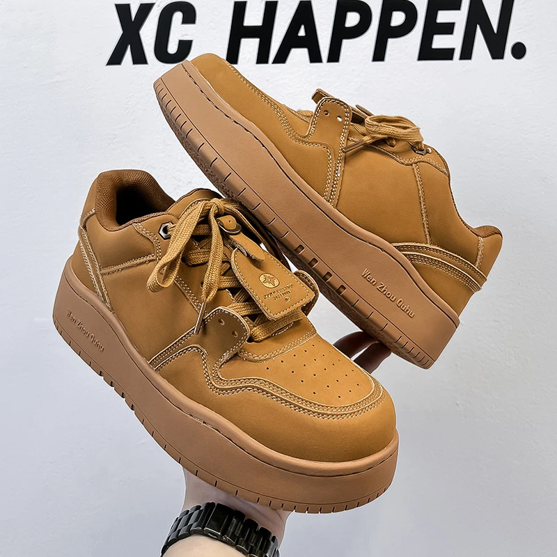 板女2025新款透气厚底面包鞋增高情侣鞋运动休闲鞋6353-5353-