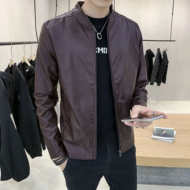 2025新款春秋简约气质减龄皮衣修身韩版皮夹克青年百搭潮流外套男