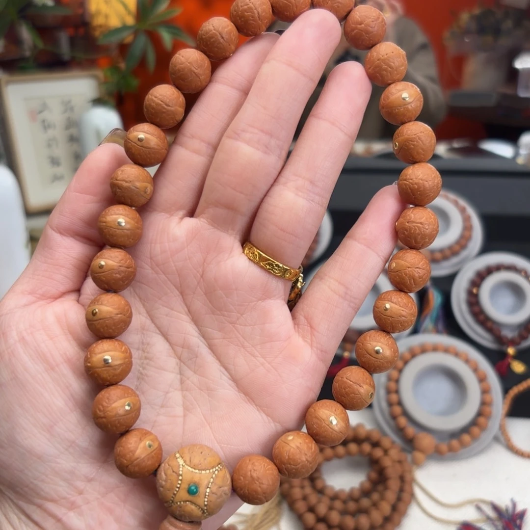 凤眼菩提吊坠12毫米手持27颗铜