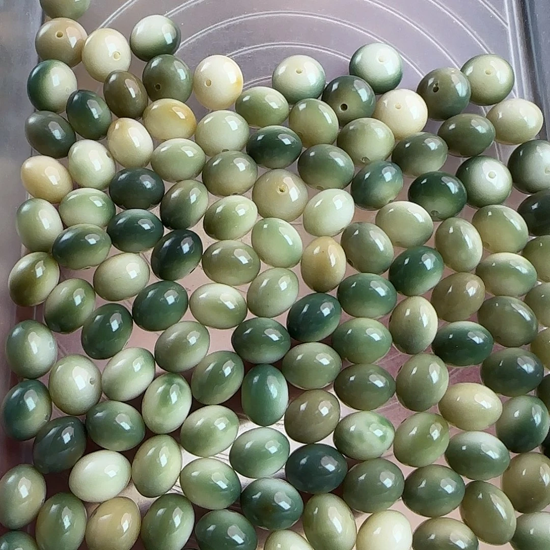 菩提根/象牙果手串卡14玻璃底南瓜奶绿算盘100颗➕27颗备珠