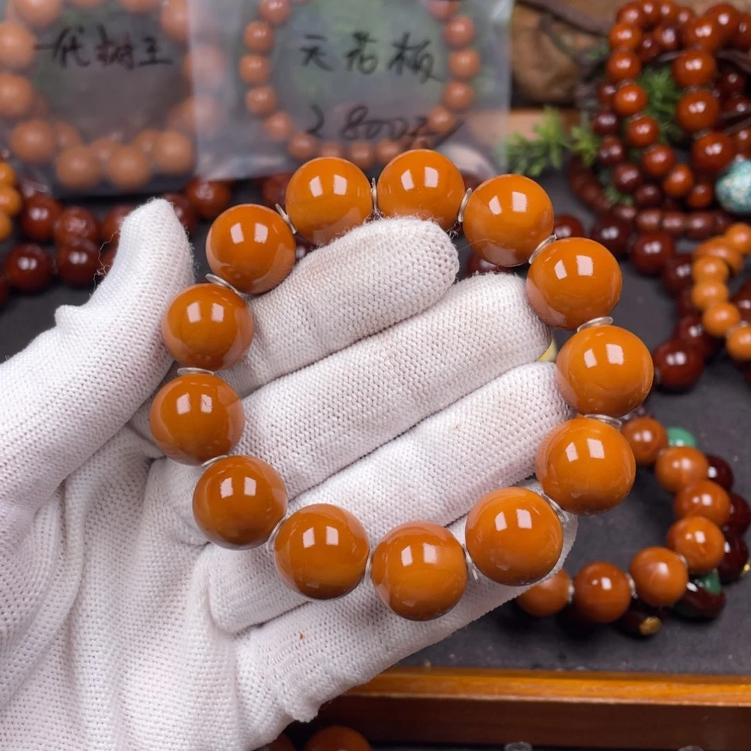 橄榄核手串金*哲1.6精品一代鸡血红18颗