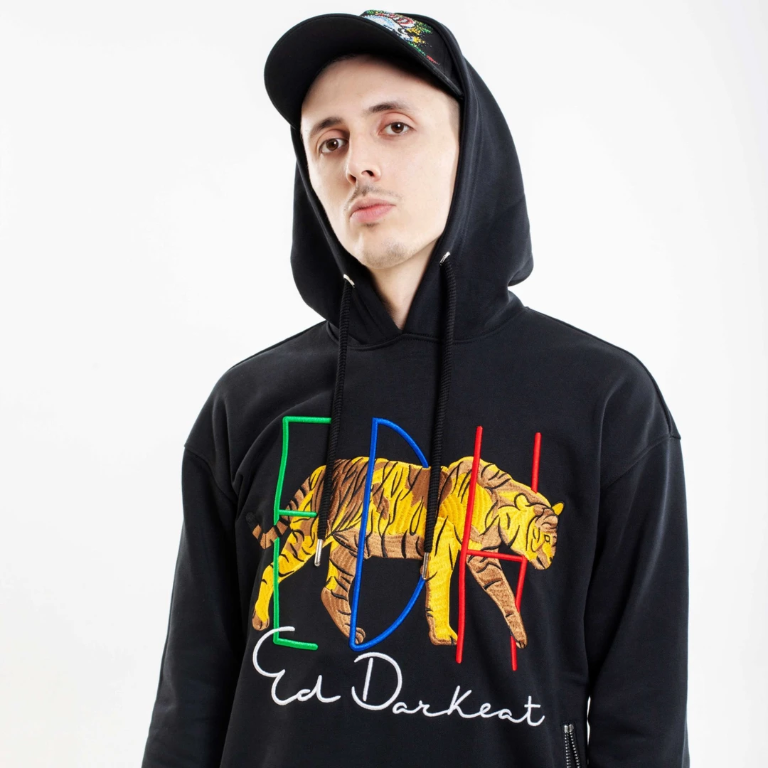 ED刺绣整个老虎连帽卫衣（4001）