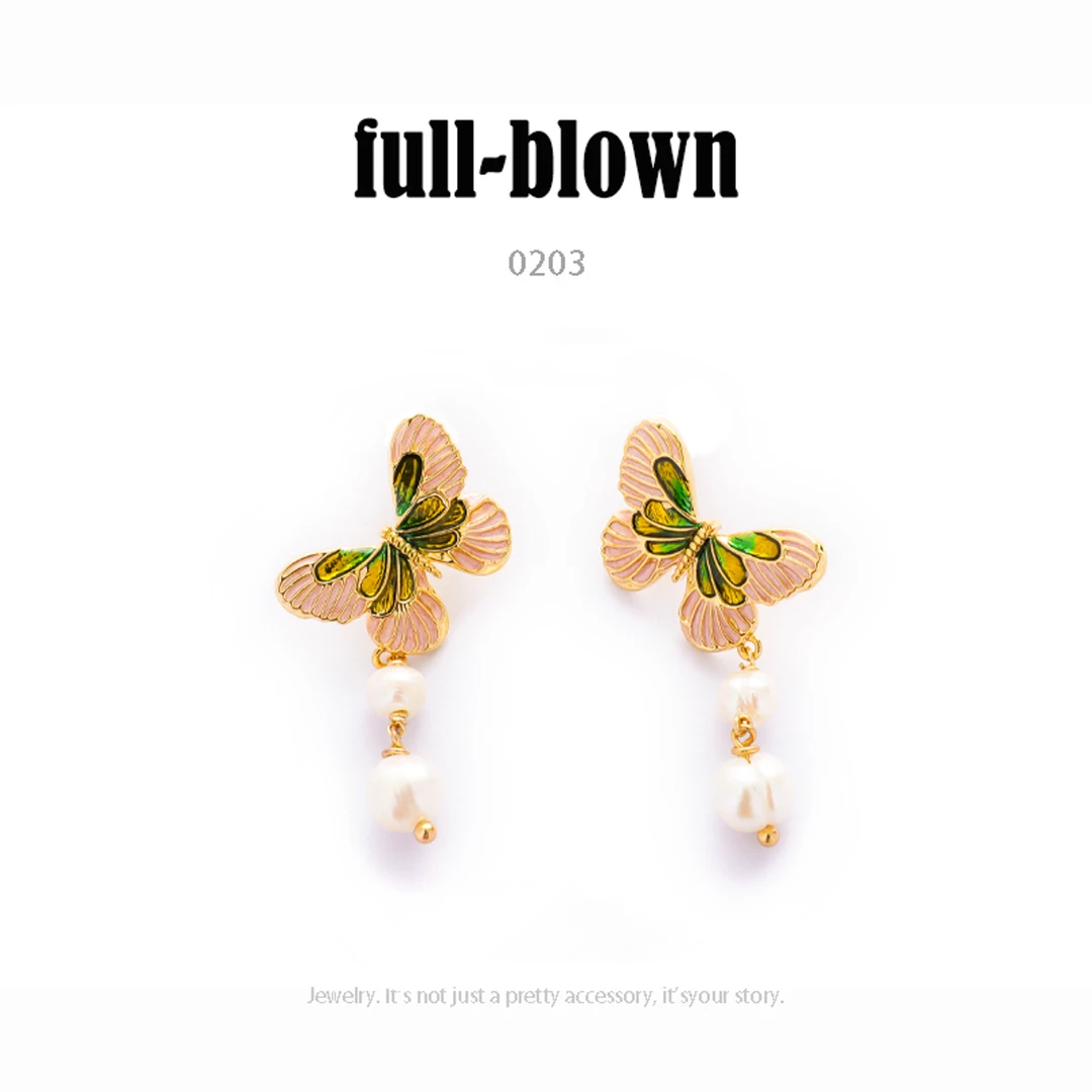 铜合金耳饰 FB时尚气质耳环新款小众设计高级感耳钉耳饰～0203