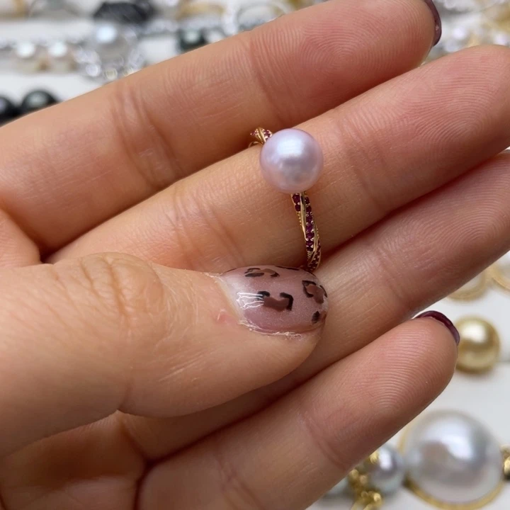 海水珍珠戒指银S925镶嵌