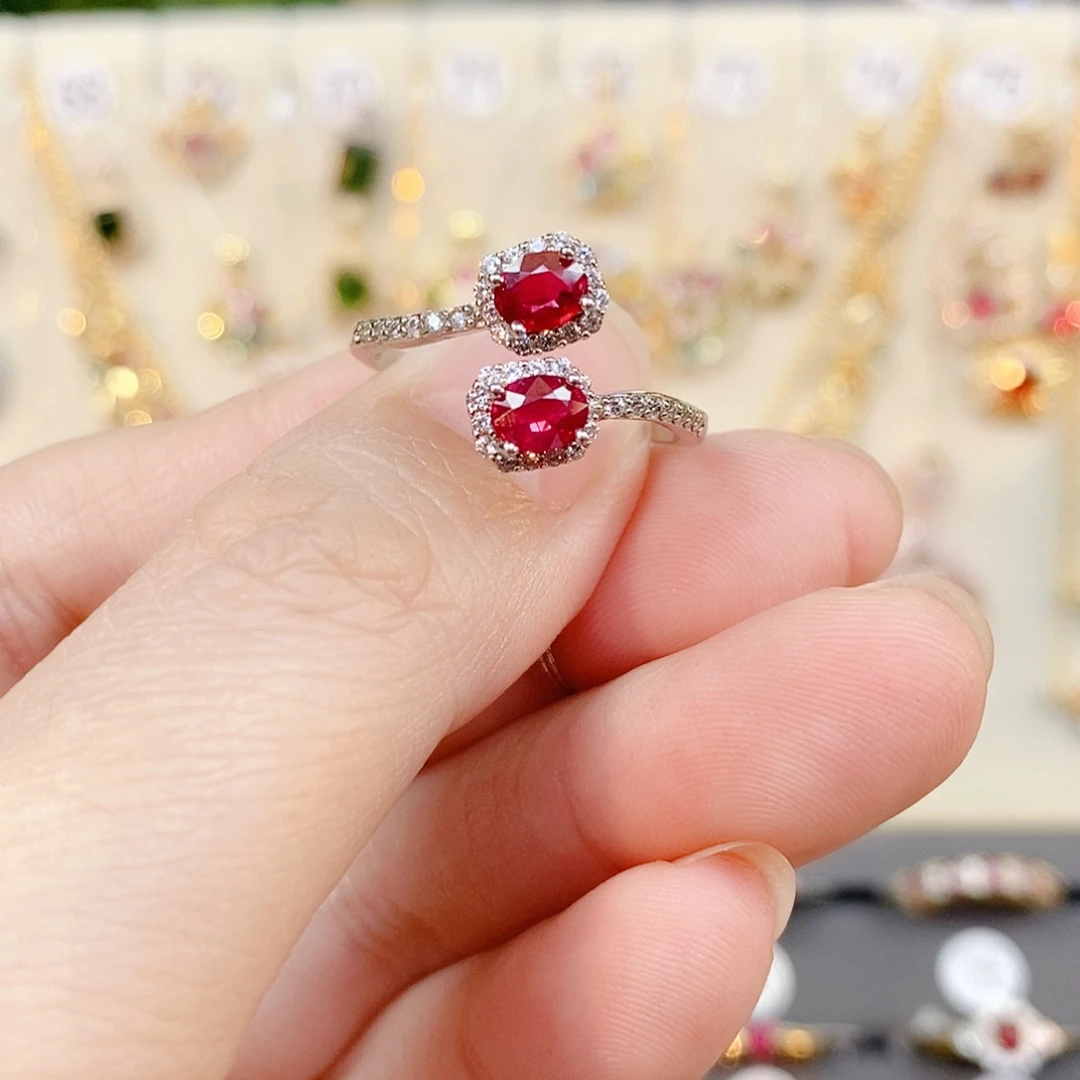 银S925镶嵌红宝石戒指