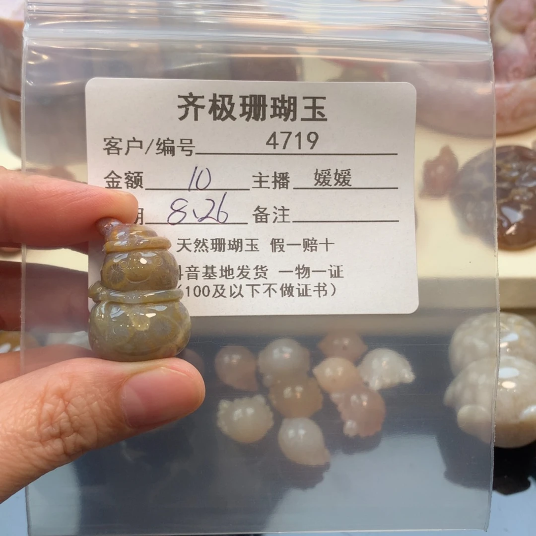 颈饰未镶嵌硅化珊瑚（珊瑚玉）灯**珊